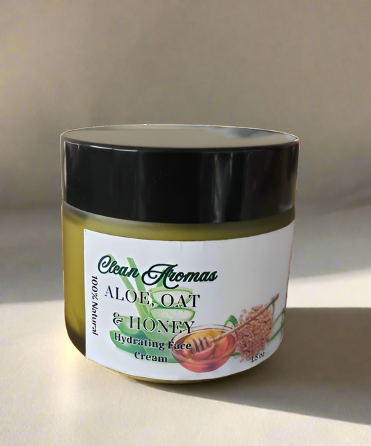 Aloe vera, Oats and Honey moisturizing cream. (Crema hidratante para la cara de Aloe Vera, Avena y Miel)